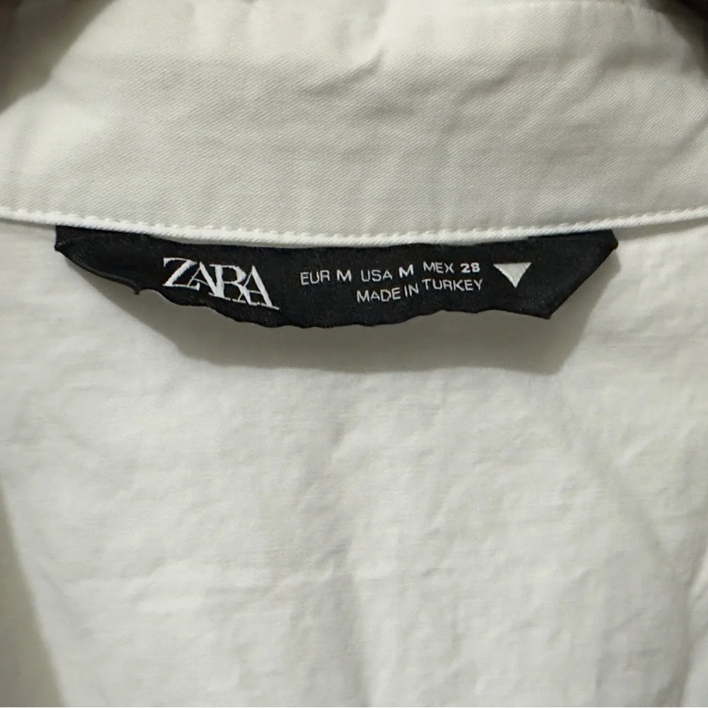 Zara | NWOT Turkey 100% Cotton White Poplin Wrap Shirt Dress (size M) - Picture 9 of 15